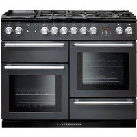 rangemaster nexus nex110dffslc 110 cm dual fuel range cooker - slate  chrome red