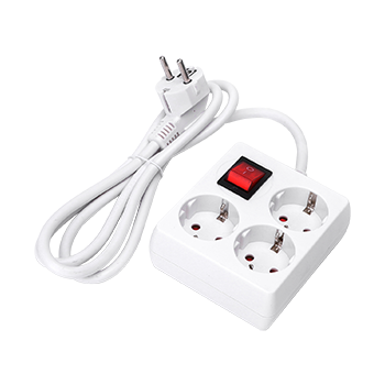 Aigostar - Regleta con 3 enchufes y 1'5 metros con interruptor