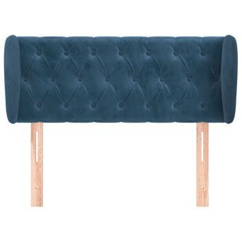 Cabecero Cama Mueble De Dormitorio De Terciopelo Oscuro 93 X 23 X 78/88 Cm Azul M02_0008064