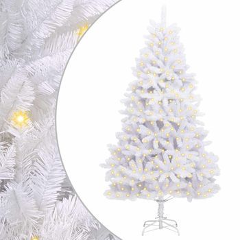 Árbol De Navidad Artificial 300 Led Pvc Y Acero Blanco Vidaxl