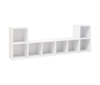 muebles de salon 4 piezas madera ingenieria blanco 72x35x365 cm