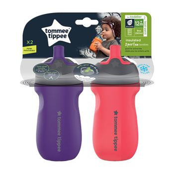 Tommee Tippee Sportee Insulated Bottles Purple/Red