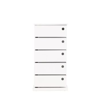 Cómoda de 5 cajones de metal H72cm - Blanco