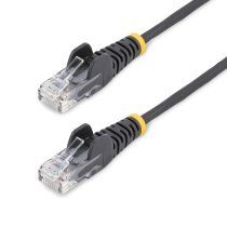 StarTech.com Cable Cat6 de 1m - Delgado - con Conectores RJ45 sin Enganches - Negro