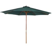 outsunny sombrilla o300x250 cm parasol verde con poste de madera y sistema de poleas para jardin patio terraza   aosom espana