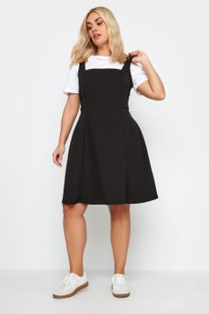 Yours Pichi Negro Escote Cuadrado, Mujer Curvy Y Tallas Grandes, Limited Collection