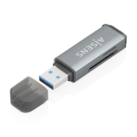 lector tarjetas aisens sd micro sd mmc rs-mmc mmc micro usba gris