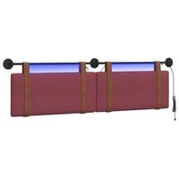 cabecero colgante con luz led rojo vino pu antiguo vidaxl