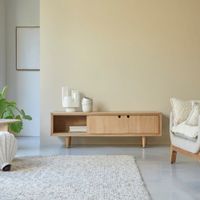 mueble para tv de roble macizo de 140 cm