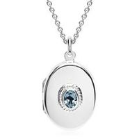 cadena de plata con medallon de topacio azul