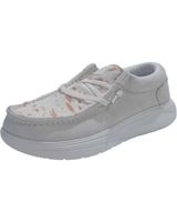 de hey dude zapatilla casual de piel y animal print con suela de goma ivory