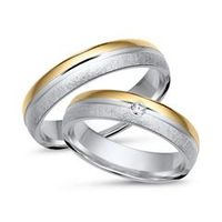 alianzas 14 quilates oro amarillo-blanco con diamante
