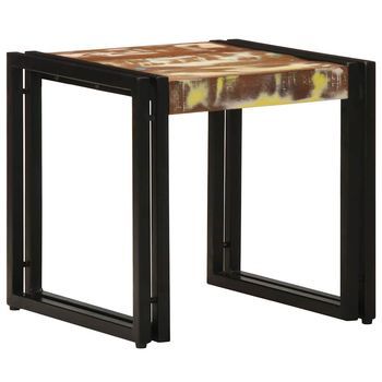 Vidaxl Mesa De Café 40 X 40 X 38 Cm Madera Sólida Recuperada