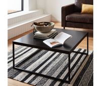 mesa de centro de metal industrielle negro 80x80x36 cm