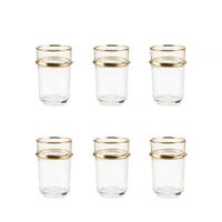 tazas de te de vidrio con bordes dorados 175ml - lote de 6
