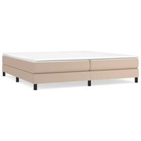 cama matrimonial  cama para adultos  estructura cama box spring cuero sintetico capuchino 200x200 cm