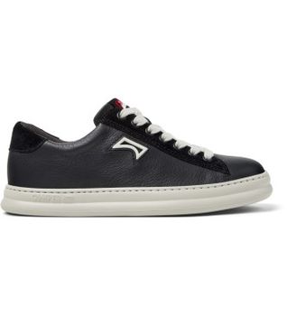 Camper para mujer. K201855-002 Zapatillas de piel Runner Four negro (35), Plano, Cordones, Casual