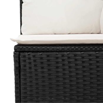 Conjunto De Sofás De Jardín (con Cojines, Color Negro)