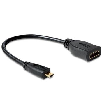 Cable HDMI DeLOCK 65391 0,23 m Conector Estándar a Micro Negro