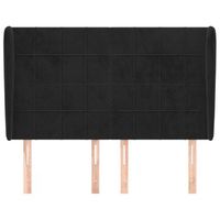 cabecero cama mueble de dormitorio con orejas de terciopelo 147 x 23 x 118128 cm negro m020003992