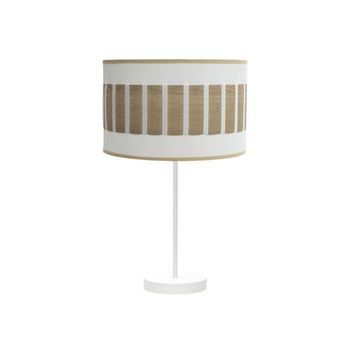 Sobremesa Alto Ivanna 1xe27 Blanco/blanco-madera Clara 62x30x30 Cm