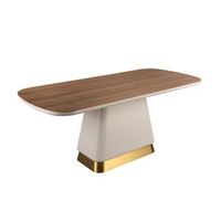 mesa comedor rectangular nogal y madera beige angel cerda 1166 200x95x76