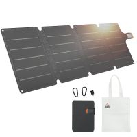 homcom 36w cargador solar plegable portatil con puertos usb-a y tipo-c