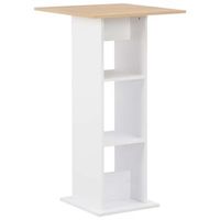mesa alta de bar blanco y roble sonoma 60x60x110 cm vidaxl