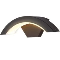 lampara de pared led autrucker 18w exterior arqueada luz calida