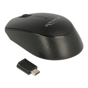 Ratón Delock 12526 Inalámbrico RF 1000 DPI Negro Ambidiestro Nano receptor USB Type-A