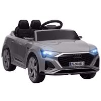 aiyaplay coche electrico para ninos audi q8 etron sportback con bateria 12v mando a distancia faros bocina y musica gris