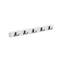 colgador de pared con estante y 5 ganchos de metal blanco nube  1