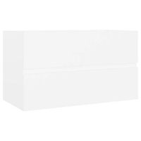 mueble de almacenaje  mueble de lavabo madera de ingenieria blanco 80x385x45 cm