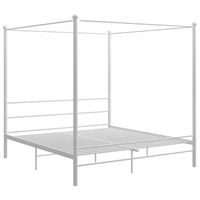 cama matrimonial  cama para adultos  estructura de cama con dosel metal blanco 200x200 cm