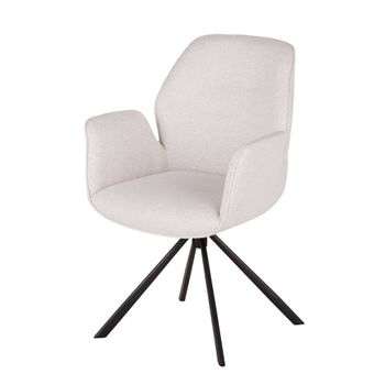 Silla de comedor de tela reciclada gris claro