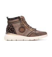 carmela para mujer 16251403-taupe zapatillas de piel 162514 marron 37 plano 1 a 3cm cremallera casual