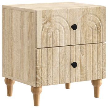 Armario De Noche Con Cajón Roble Sonoma 43 X 34,5 X 48 Cm Vidaxl
