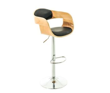 Taburete de bar kingston simil cuero natural/negro 48x50x88 cm