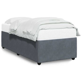 Cama Individual | Cama De Adulto | Estructura De Cama Sin Colchón Terciopelo Gris Oscuro 90x200 Cm