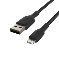 cable belkin caa002bt1mbk lightning usb-a trenzado boost charge 1m negro