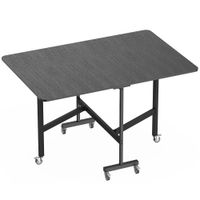 homcom mesa plegable con ruedas para cocina o comedor 120x80x73 cm negro   aosom espana
