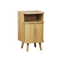 mesita con efecto madera ranurada 2 puertas correderas natural