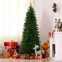 arbol de navidad artificial de plastico metal homcom o91x210 cm - verde