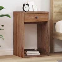 mesita de noche - mueble de dormitorio - madera de caoba - marron 63x30x79cm