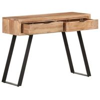 mesa consolamesa de entradamesa auxiliar de madera de acacia bordes naturales 100x35x76 cm