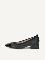 caprice pumps black made of leather with trapeze heel size 375