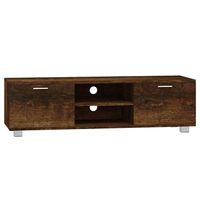 mueble para tv madera contrachapada roble ahumado 140x405x35cm vidaxl