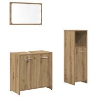 juego de mueble de bano  armarios bano 3 uds madera ingenieria roble artisan