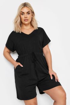 Limited Collection Mono Corto Negro De Algodón, Mujer Curvy Y Tallas Grandes, Limited Collection