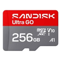 tarjeta microsd sandisk ultra go 256 gb uhs-i 190 mbs v10 gris rojo